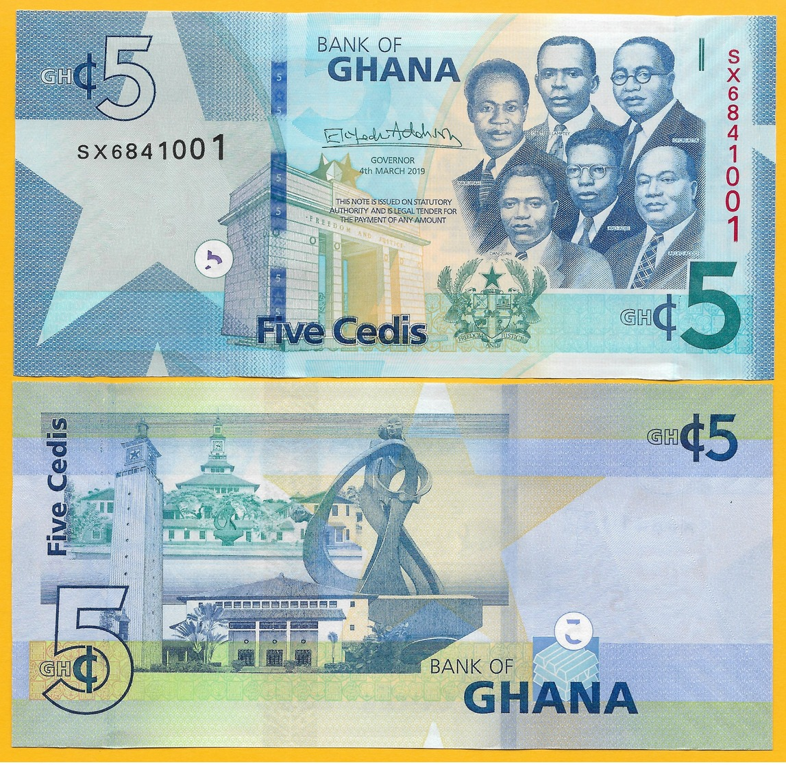 Ghana 5 Cedis P-new 2019 UNC Banknote - Ghana