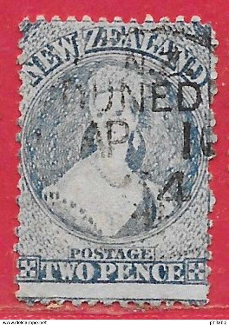 Nouvelle-Zélande N°31 2p Bleu (filigrane Grande étoile) 1864-66 (DUNEDIN) O - Oblitérés