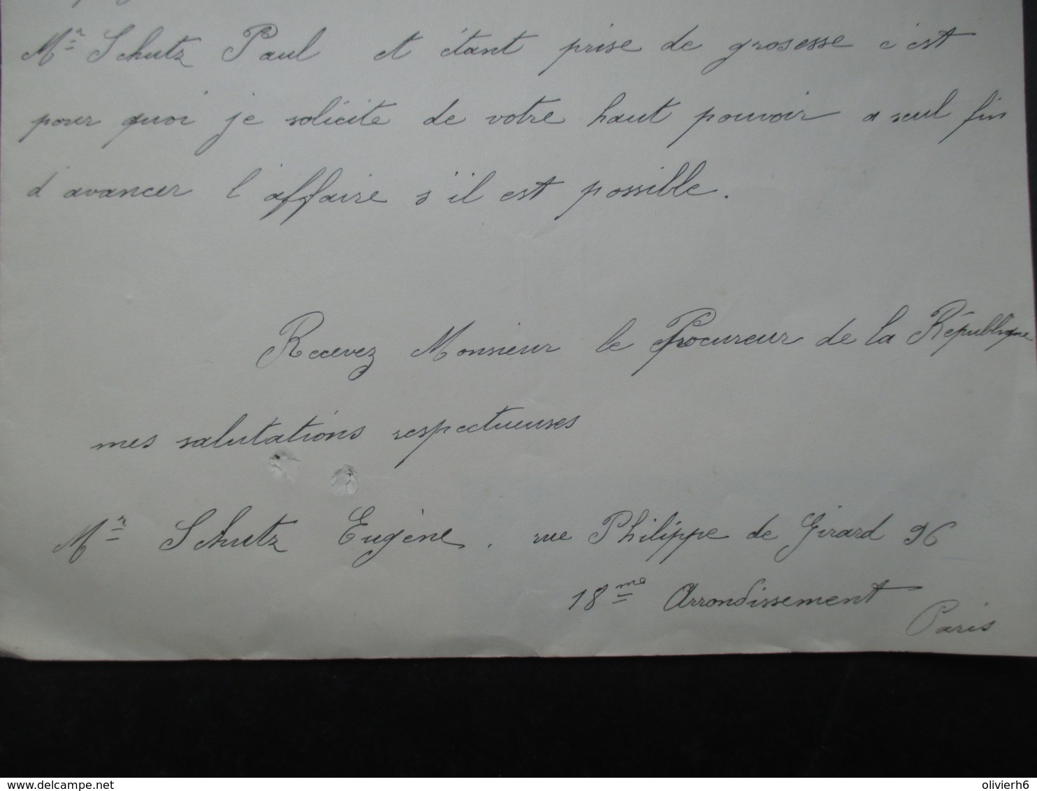 COURRIER (V1907) JUSTICE (2 Vues) Courrier EUGèNE SCHUTZ - Cartes De Visite