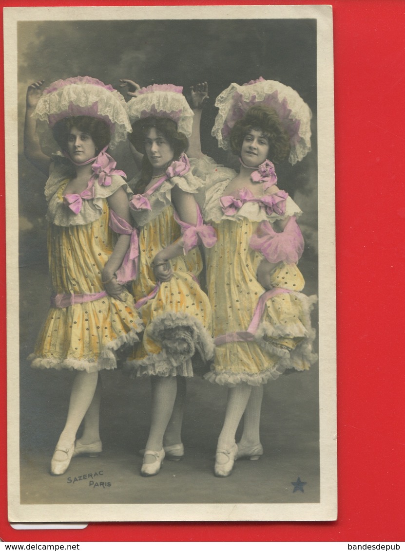 TRES JOLIE CPA Femme Multiples Coiffure Dentelle ETOILE Femmes Pas Danse Sazerac Edwardian Victorian Dress - Femmes