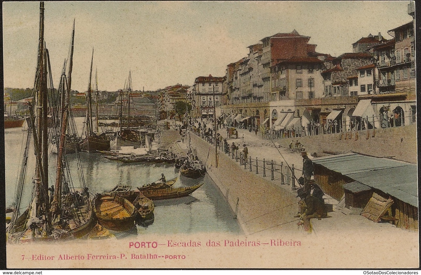 Postal Portugal - Porto - Ribeira Escadas Das Padeiras - (Ed. Alberto Ferreira, Nº 7) - CPA Bateau Boat - Porto
