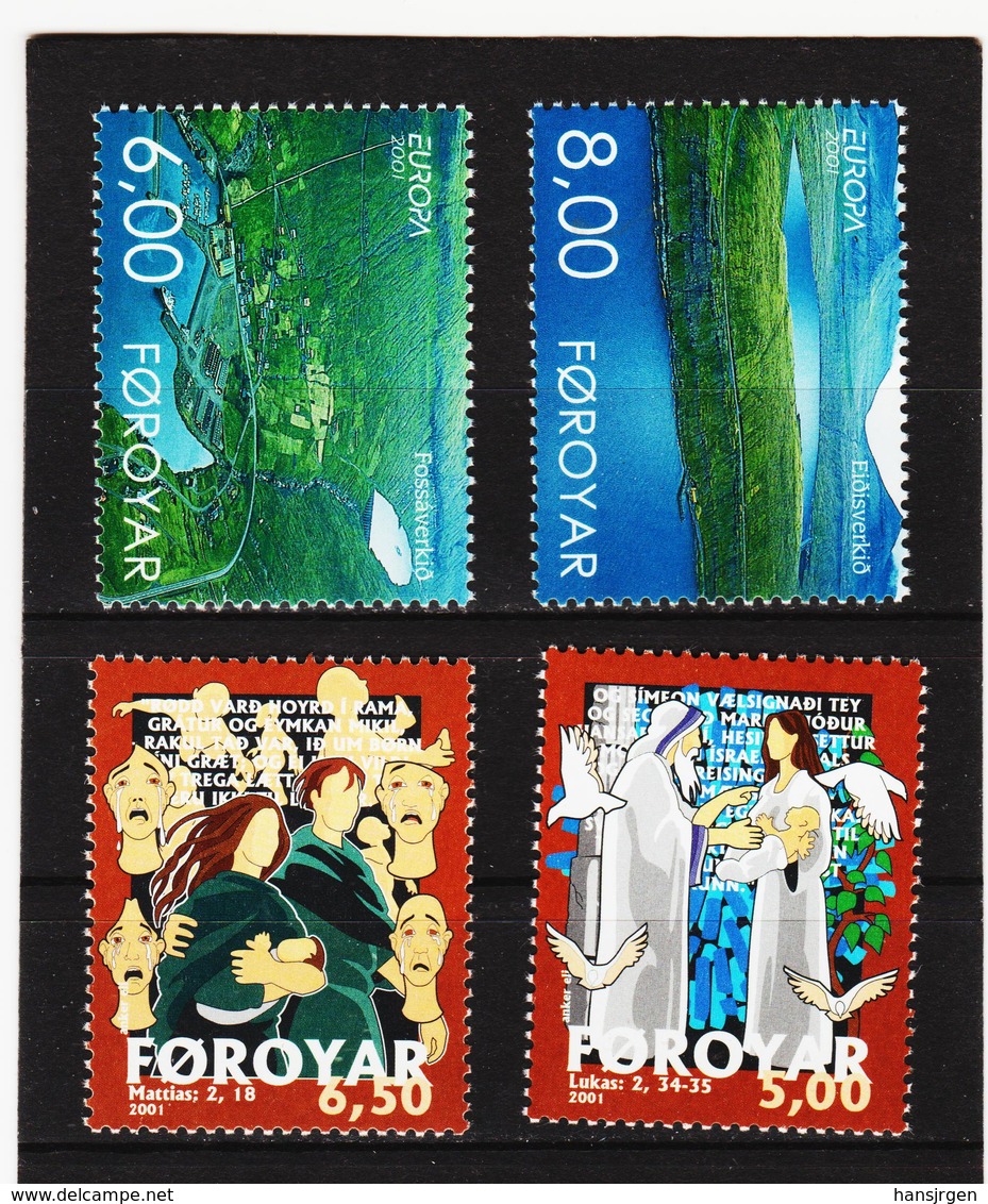 TNT171 DÄNEMARK - FÄRÖER 2001  Michl 402/03 + 412/13 ** Postfrisch SIEHE ABBILDUNG - Färöer Inseln