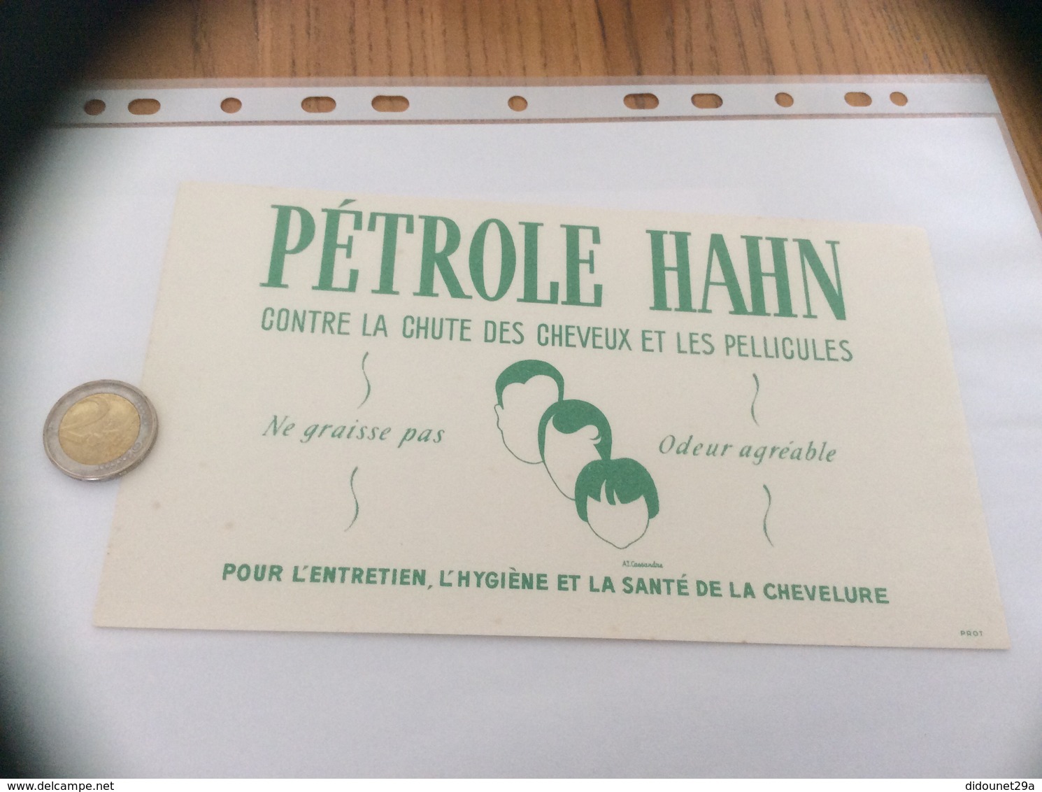 Buvard *** «PÉTROLE HAHN - CONTRE LA CHUTE DES CHEVEUX ET LES PELLICULES» - Parfums & Beauté