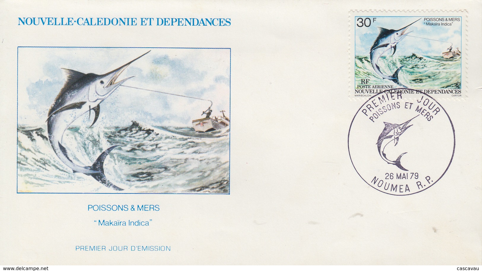 Enveloppe FDC  1er Jour   NOUVELLE   CALEDONIE    Poissons  Et   Mers   1979 - FDC