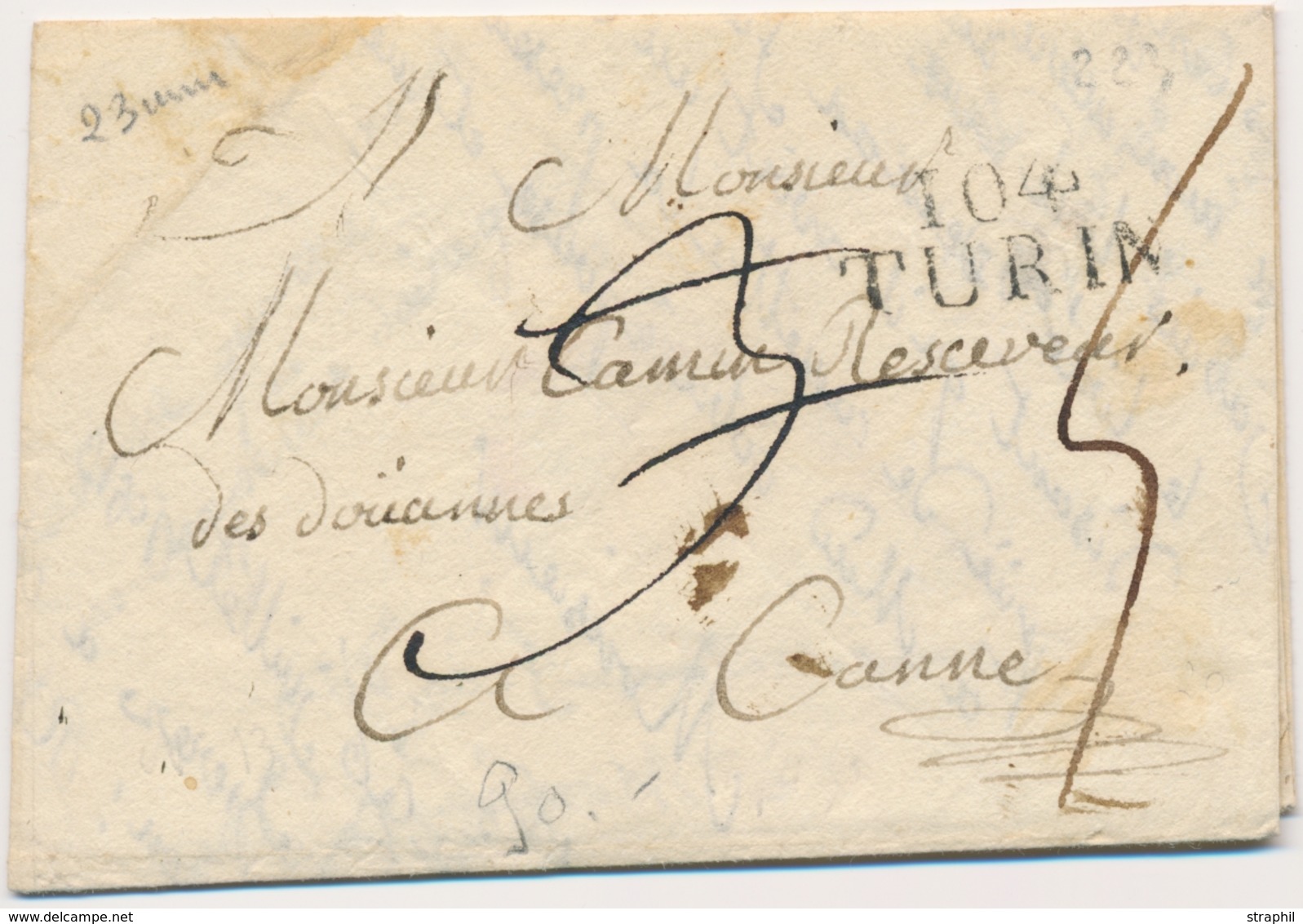 LAC DEPARTEMENTS CONQUIS - LAC - 104 TURIN - 1813 - Pr Cannes - TB - 1801-1848: Précurseurs XIX