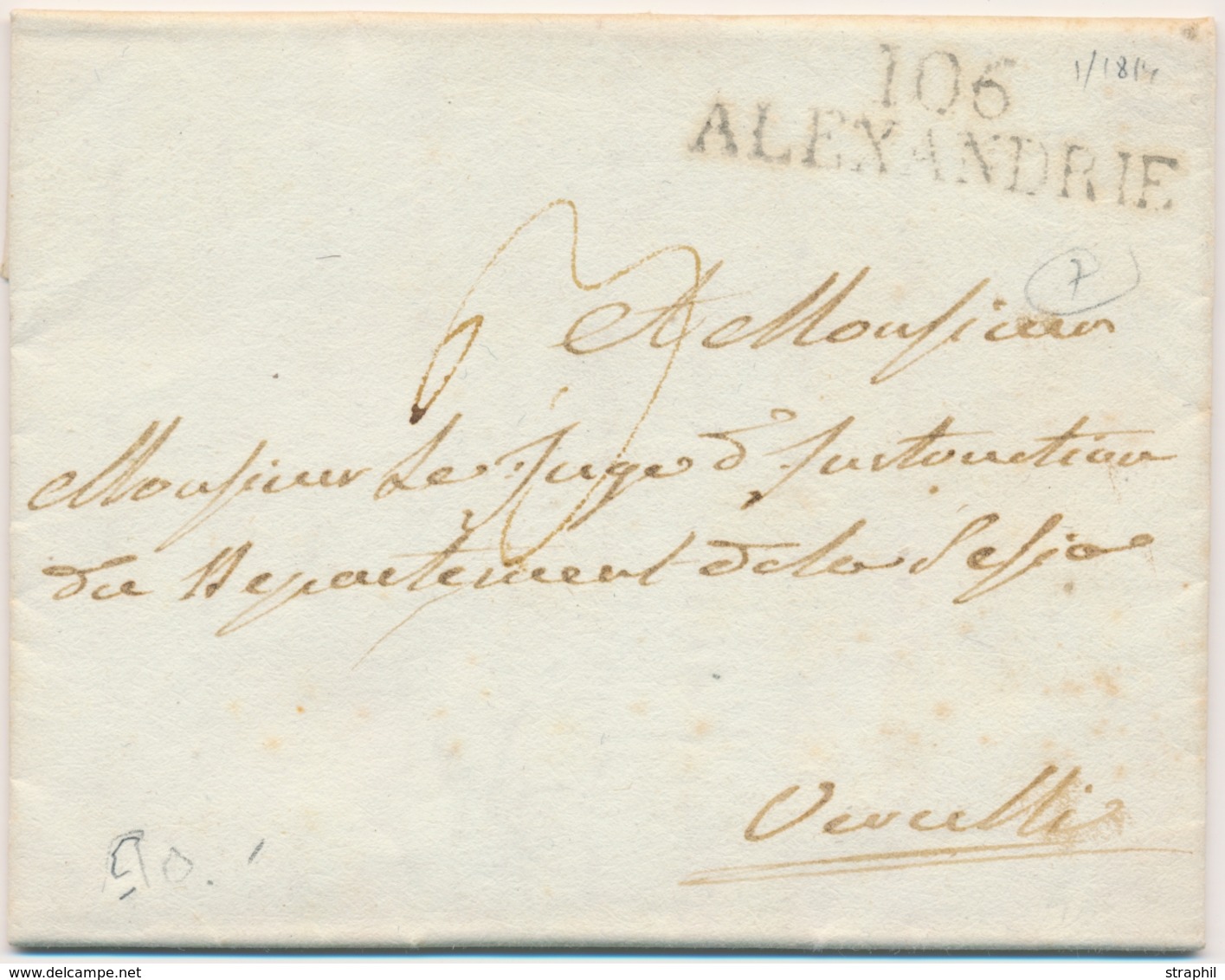 LAC DEPARTEMENTS CONQUIS - LAC - 106 ALEXANDRIE - 1814 - TB - 1801-1848: Précurseurs XIX