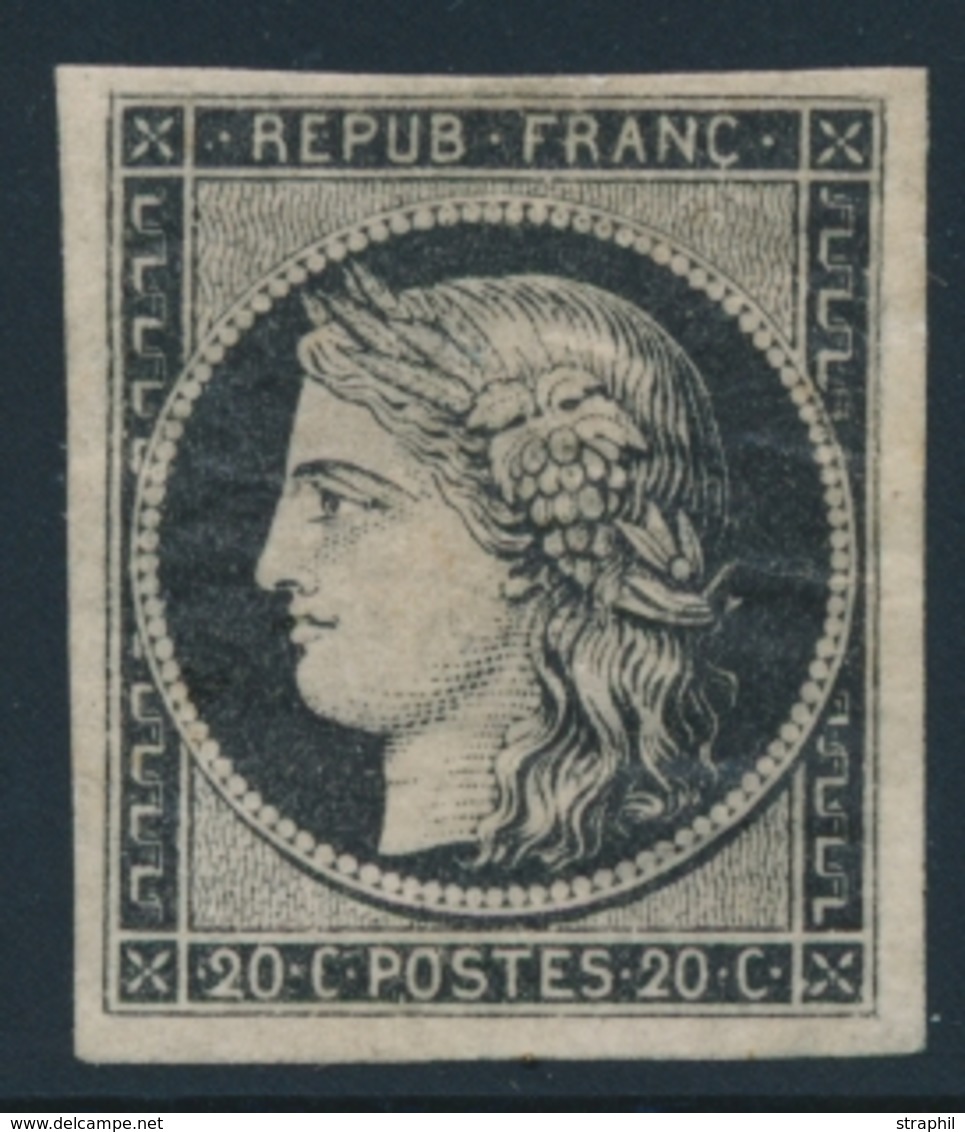 * EMISSION CERES 1849 - * - N°3 - 20c Noir - Charnière Marqué - Sinon TB - 1849-1850 Cérès
