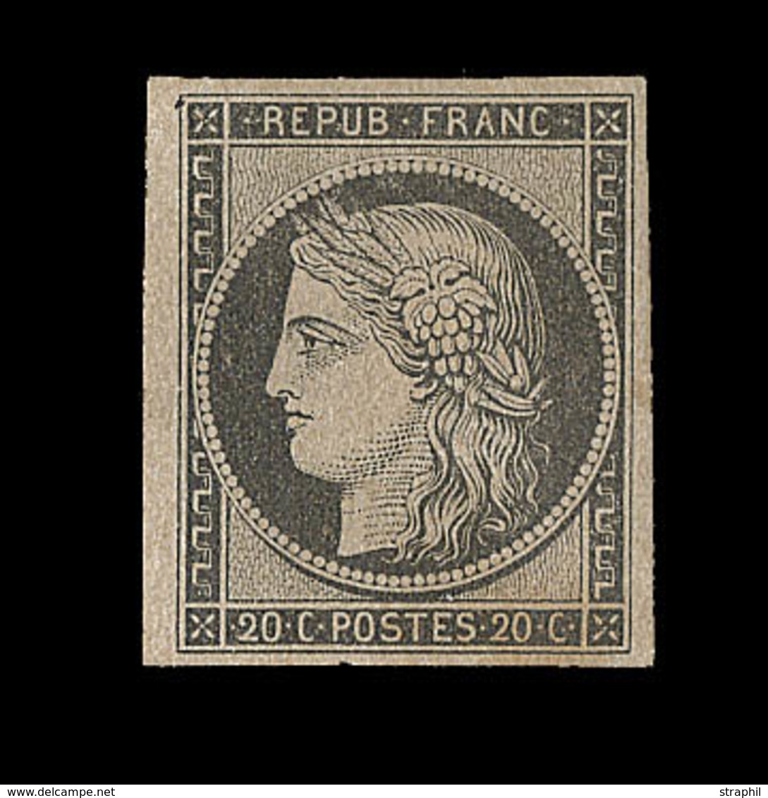 ** EMISSION CERES 1849 - ** - N°3f - 20c - Noir - Réimpression - TB - 1849-1850 Cérès