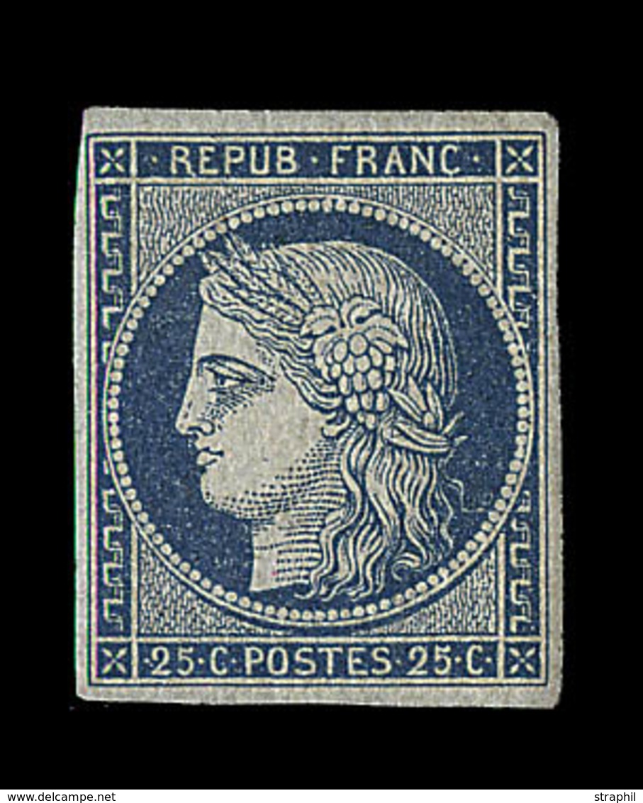 * EMISSION CERES 1849 - * - N°4 - 25c Bleu - Marges Régulières - Signé Thiaude + Certificat Weid - TB - 1849-1850 Cérès