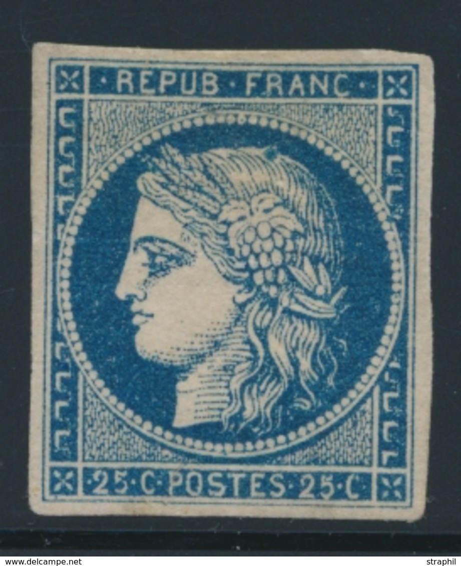 ** EMISSION CERES 1849 - ** - N°4a - 25c Bleu Foncé - Signé Calves - TB - 1849-1850 Cérès