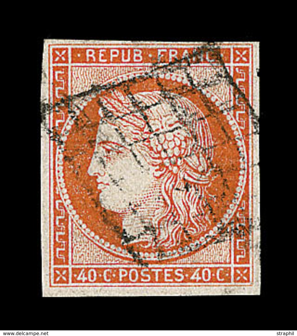 O EMISSION CERES 1849 - O - N°5 - 40c Orange - Signé Calves - TB - 1849-1850 Cérès