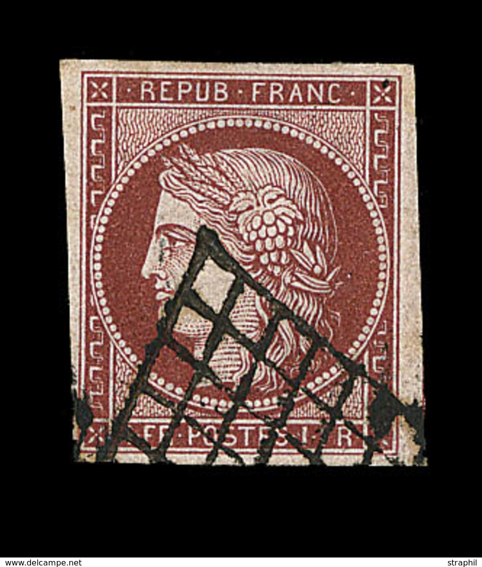 O EMISSION CERES 1849 - O - N°6 - 1F Carmin Foncé - Signé Scheller- TB - 1849-1850 Cérès