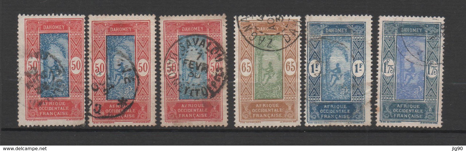 Dahomey 6 Timbres 1925-39, Des Multiples - Gebraucht