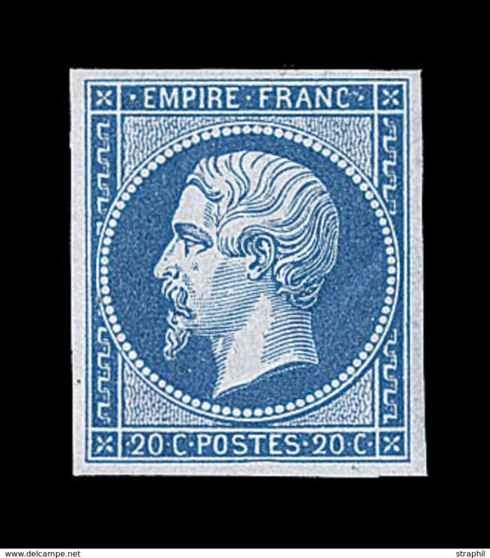 * NAPOLEON NON DENTELE - * - N°14A - 20c Bleu - TB/SUP - 1853-1860 Napoléon III