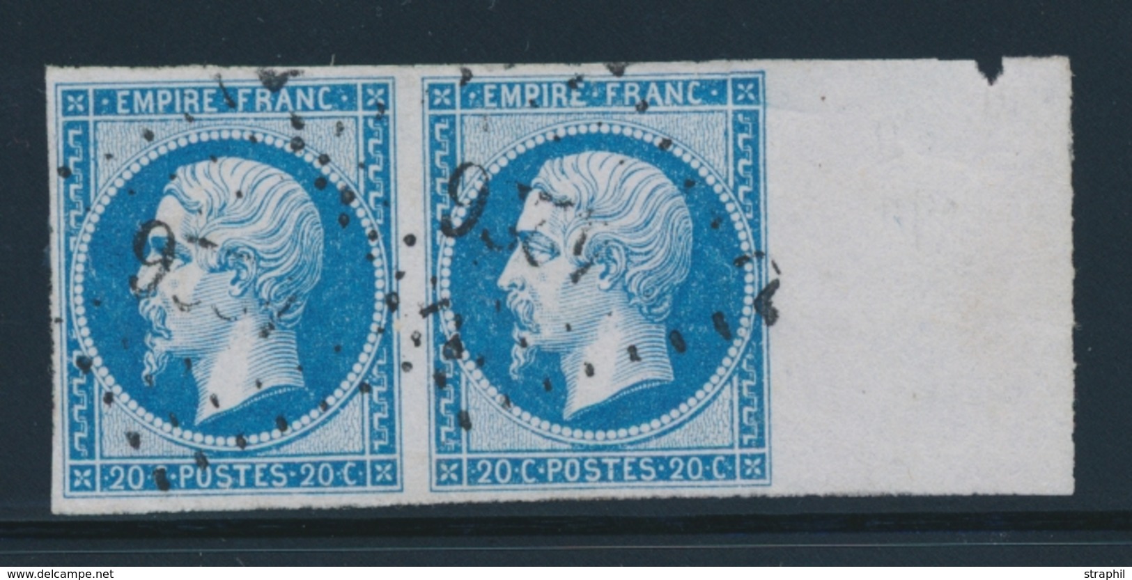 O NAPOLEON NON DENTELE - O - N°14B - Paire - Grd BDF - TB - 1853-1860 Napoléon III