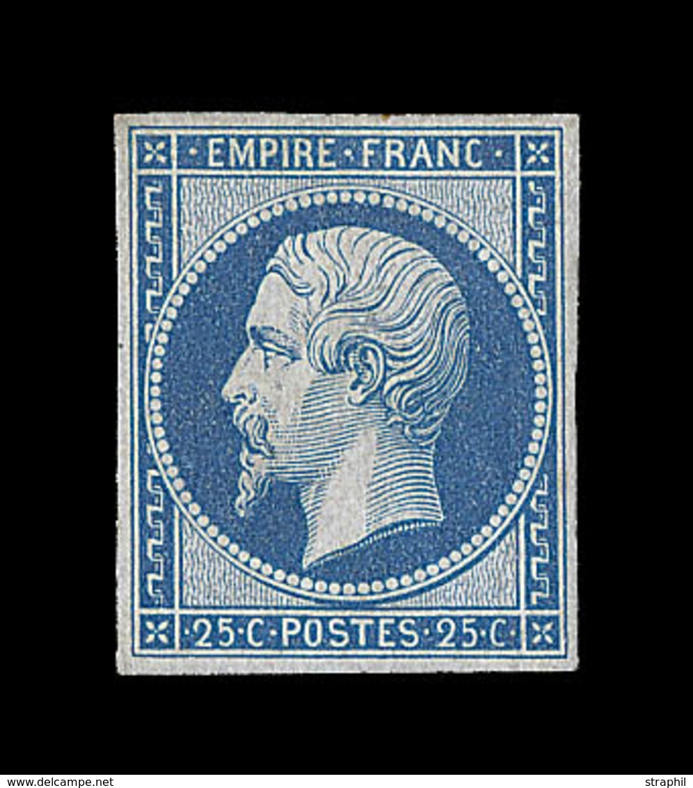 * NAPOLEON NON DENTELE - * - N°15c - Réimpression Du 25c Bleu - TB - 1853-1860 Napoléon III