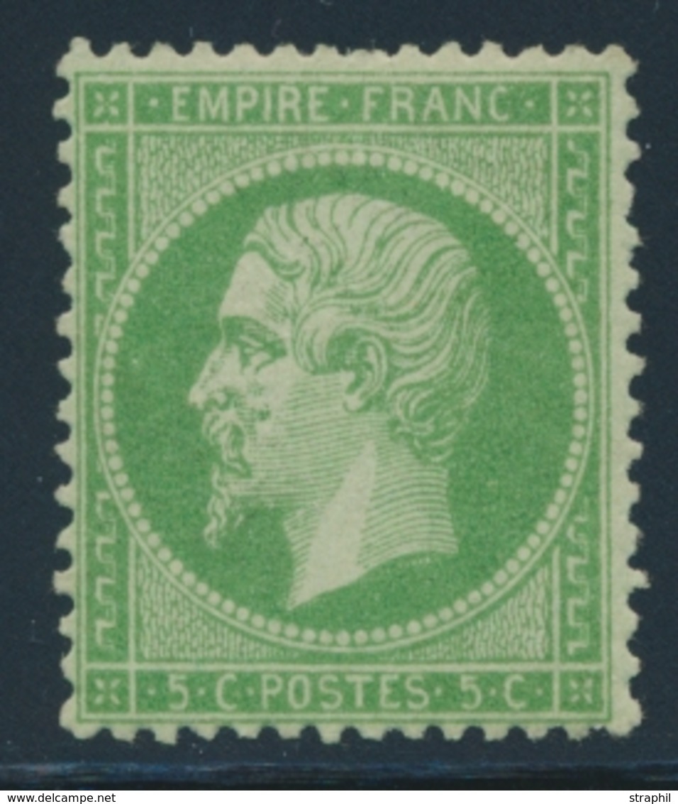 * NAPOLEON DENTELE - * - N°20 - 5c Vert - Signé Robineau - TB - 1862 Napoléon III