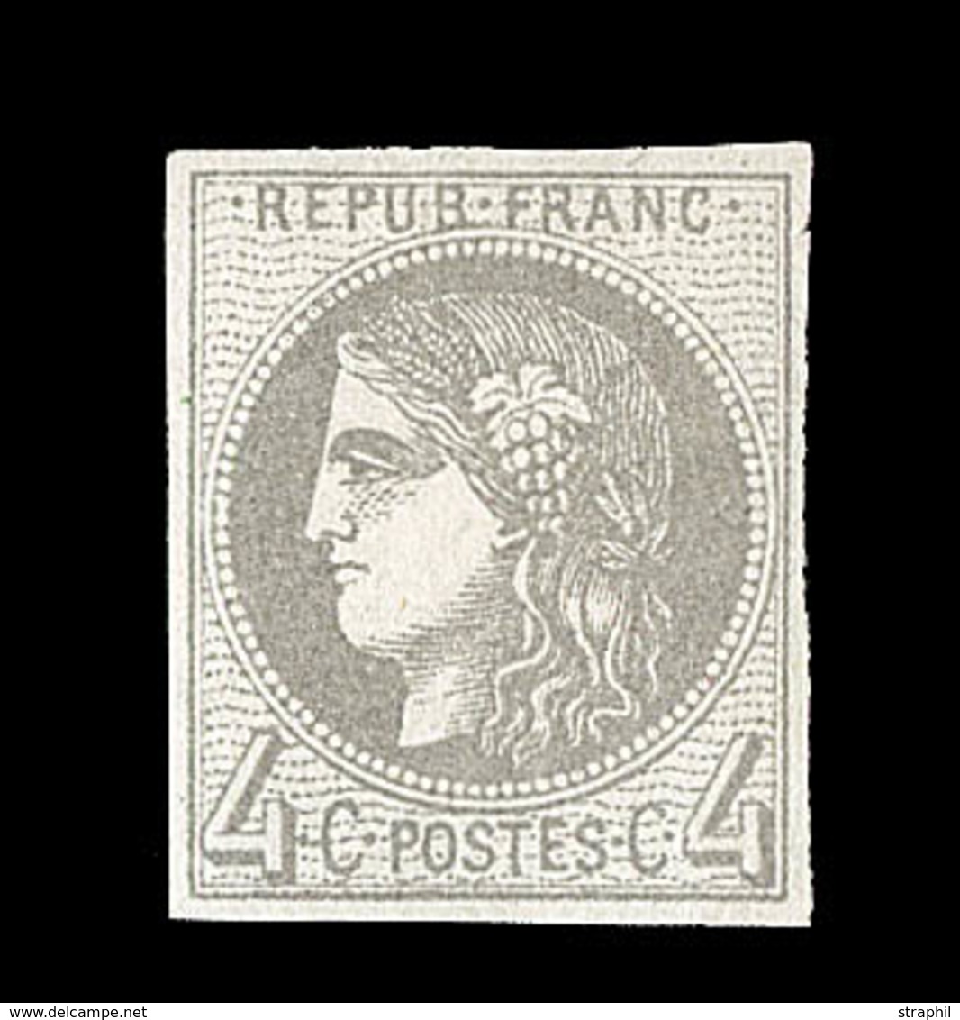 * EMISSION DE BORDEAUX - * - N°41 - 4c Gris - Rep. 2 - Signé A. Brun/Calves - TB - 1870 Emission De Bordeaux