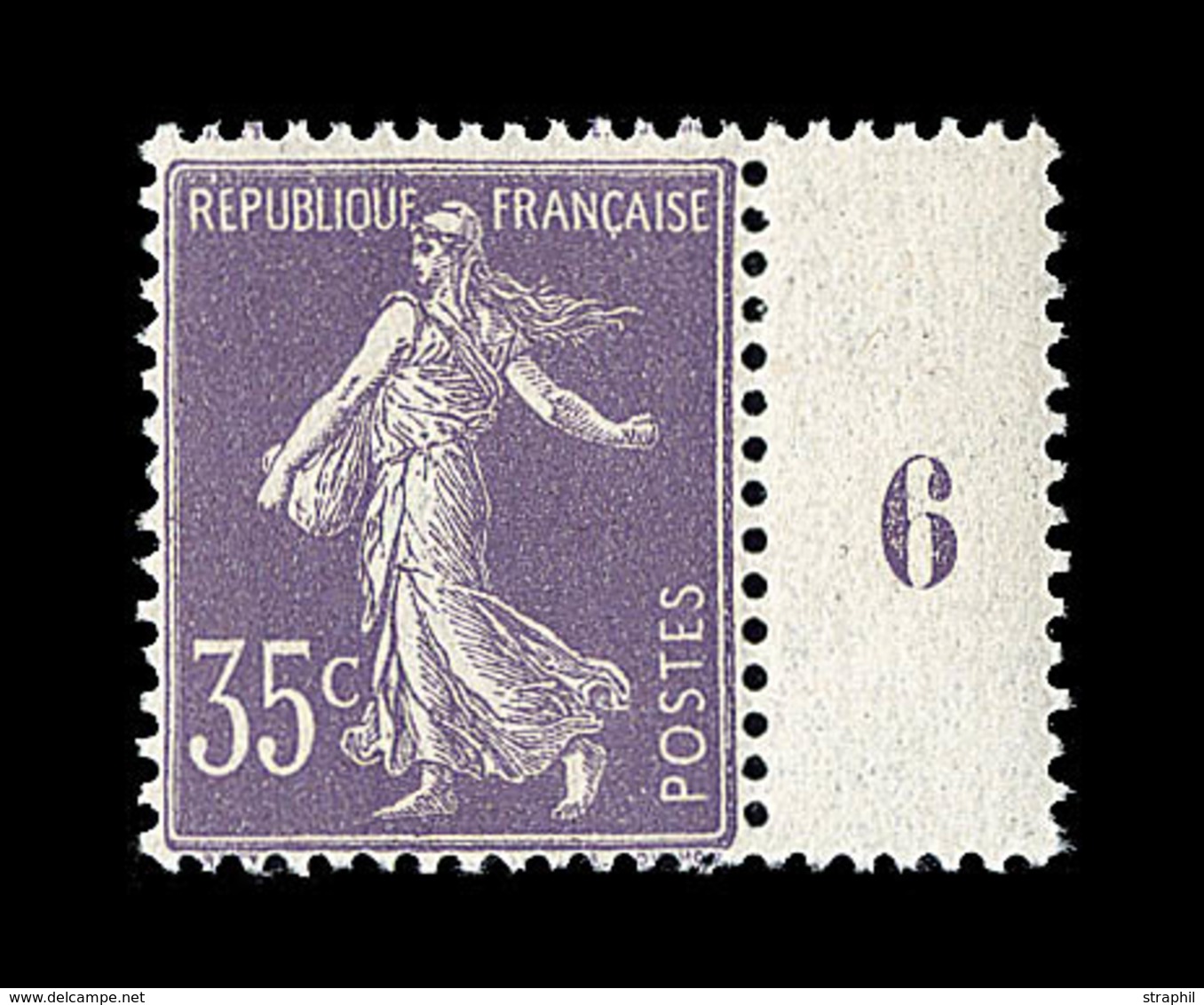 ** TYPE SEMEUSE CAMEE - ** - N°136 - 35c Violet - Signé Calves - TB - 1906-38 Semeuse Camée