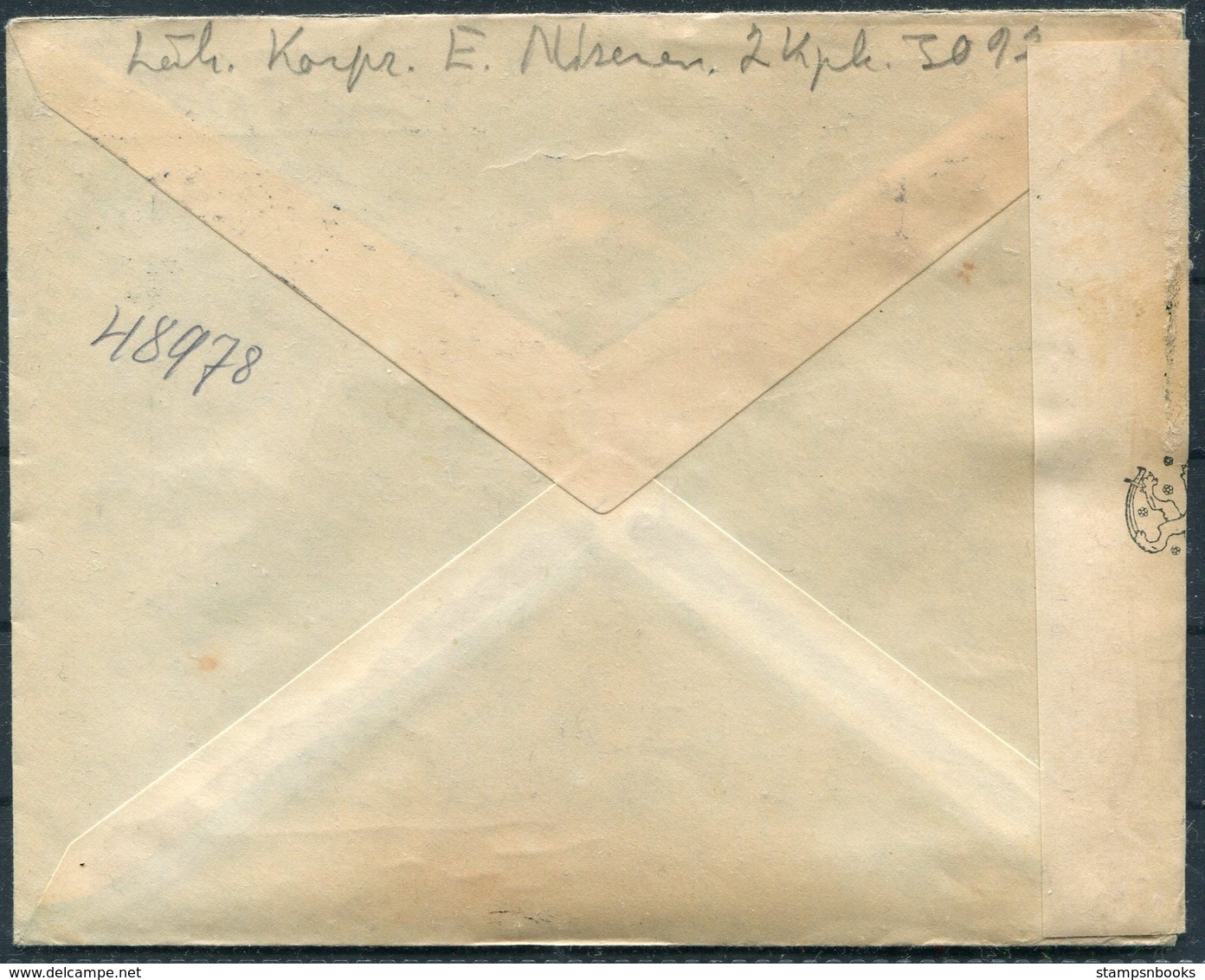 1942 Finland Kenttapostia Censor Cover + Letter - Covers & Documents