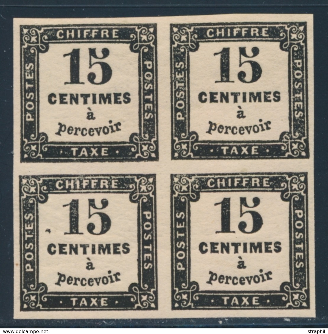 O TIMBRES TAXE - O - N°4 - 15c Noir - Signé Calves - TB - 1859-1959 Neufs