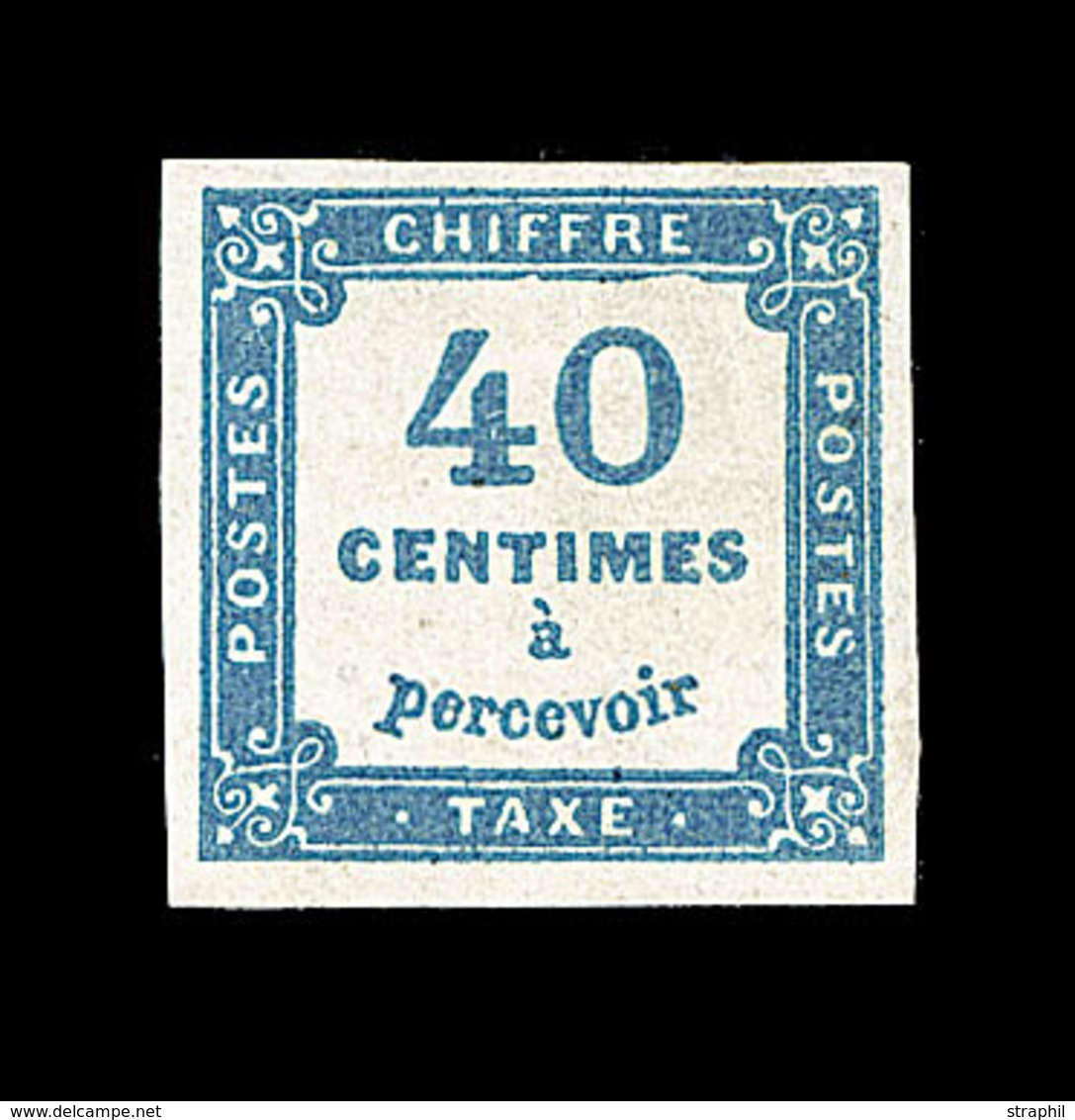 O TIMBRES TAXE - O - N°7 - 40c Bleu Infime - Pelurage Dans La Marge - Signé Calves- B - 1859-1959 Neufs