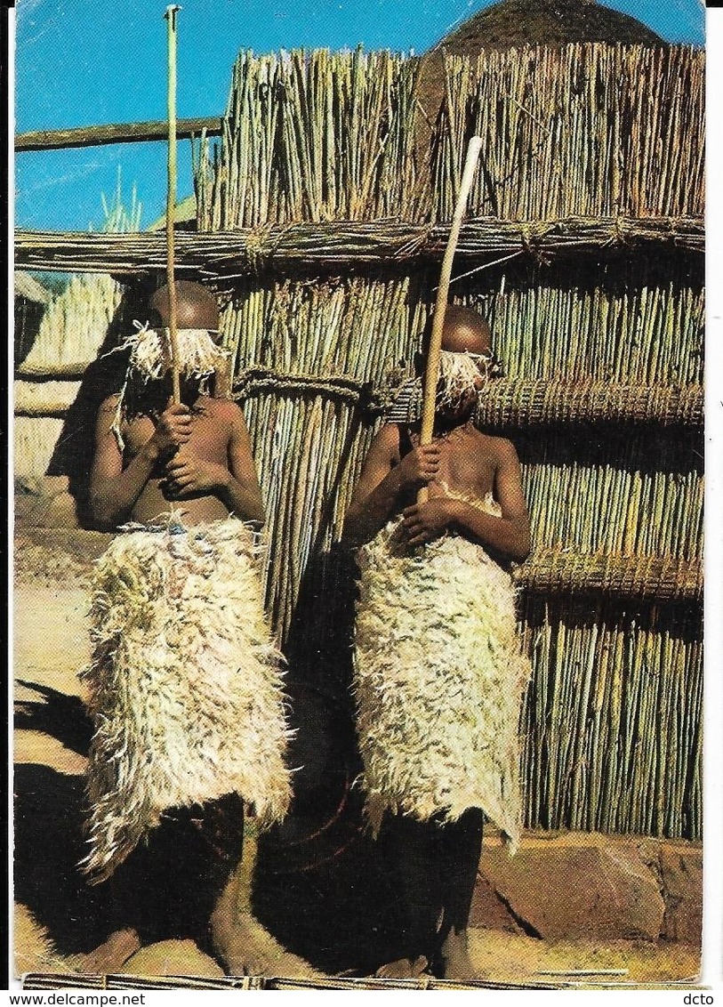 BASUTOLAND Enfants Parés Pour L'initiation Pub Biomarine, Envoie 1963, Avec Timbres - Lesotho