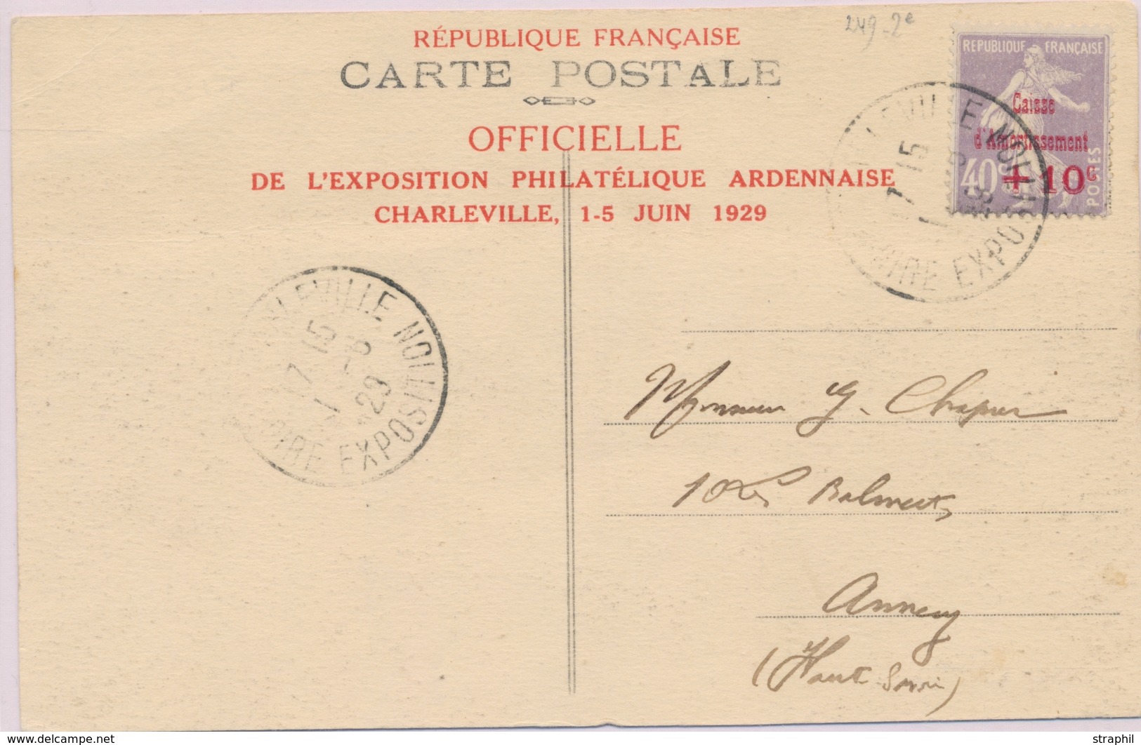 L CA Sur Lettre - L - N°250 Obl Paris 21 - 27/10/28 - TB - Lettres & Documents