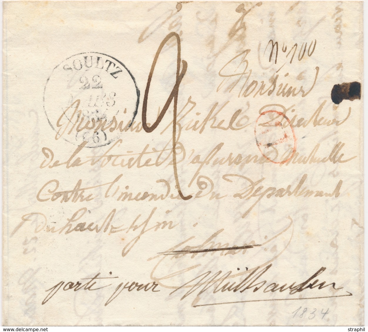 LAC M. POSTALES 19ème Siècle - HAUT-RHIN (Dépt 66) - LAC - #Soultz Haut-Rhin# - T15 - 4/12/1853 (sans Année) + Taxe 25Dt - Lettres & Documents