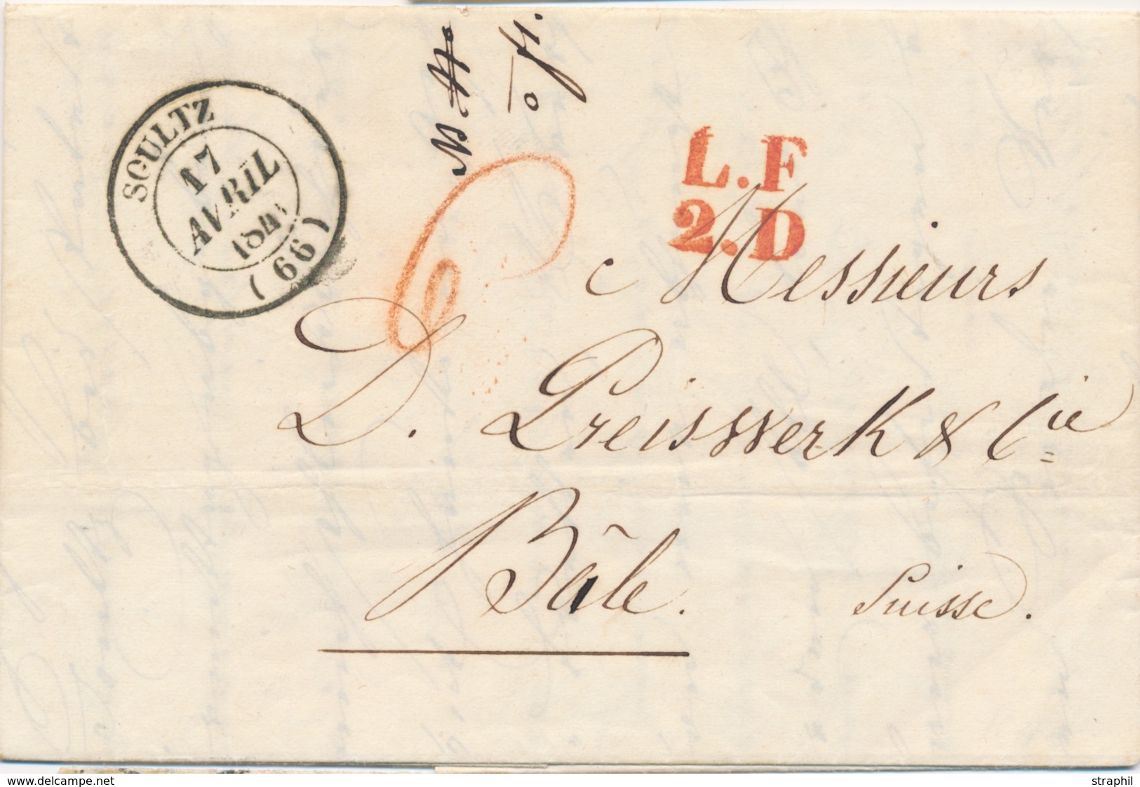 L M. POSTALES 19ème Siècle - HAUT-RHIN (Dépt 66) - L - Lot 10 Plis Dif. Dt Benfeld, Strasbourg, Huningue (18°), Càd Wess - Lettres & Documents