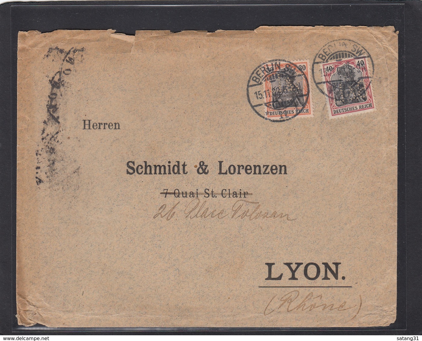 PERFIN/PERFORATION/FIRMENLOCHUNG AUS BERLIN. - Lettres & Documents