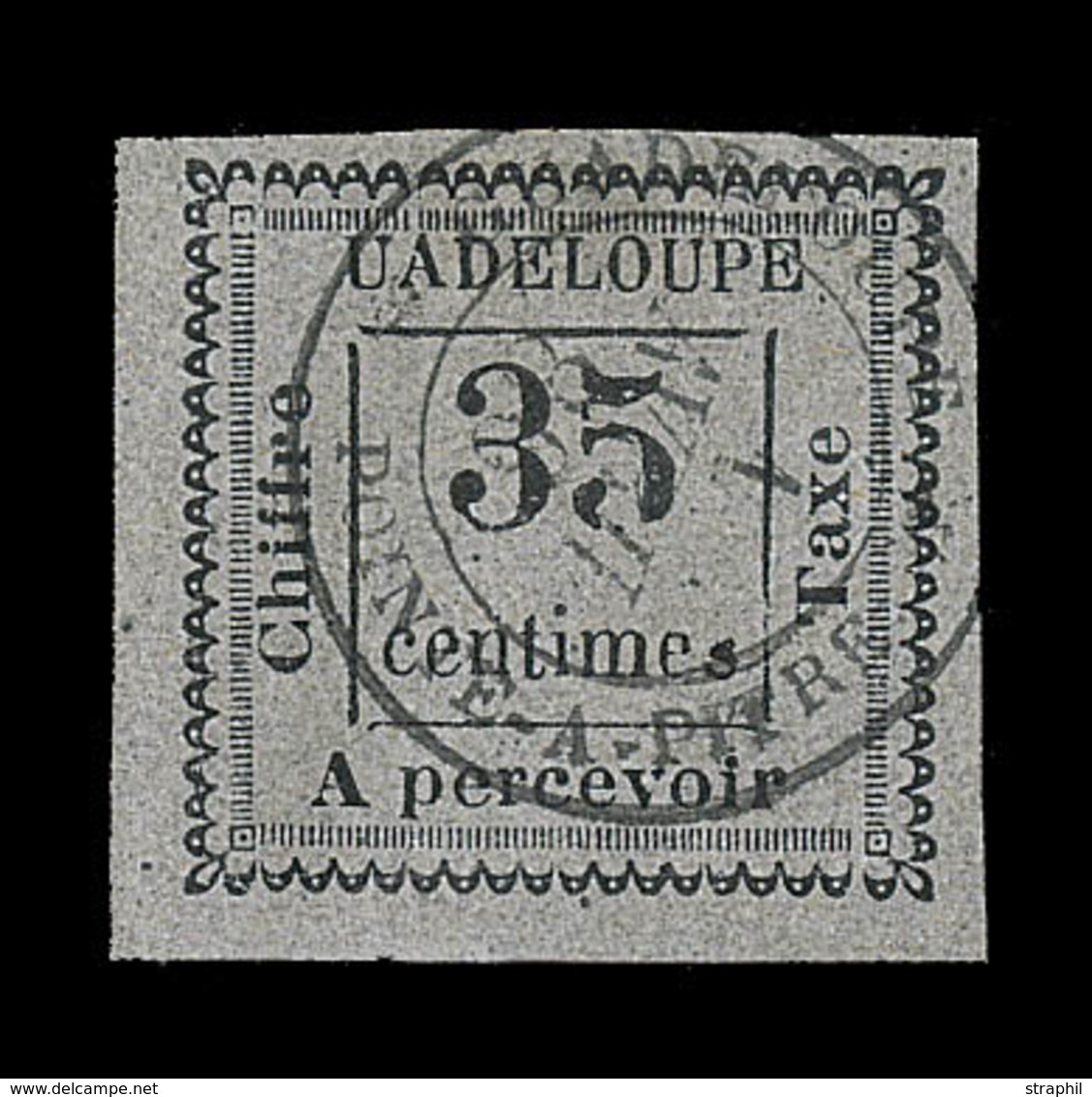 O GUADELOUPE - TIMBRES TAXE - O - N°11a - Variété "UADELOUPE" - Obl. Càd - TB - Autres & Non Classés