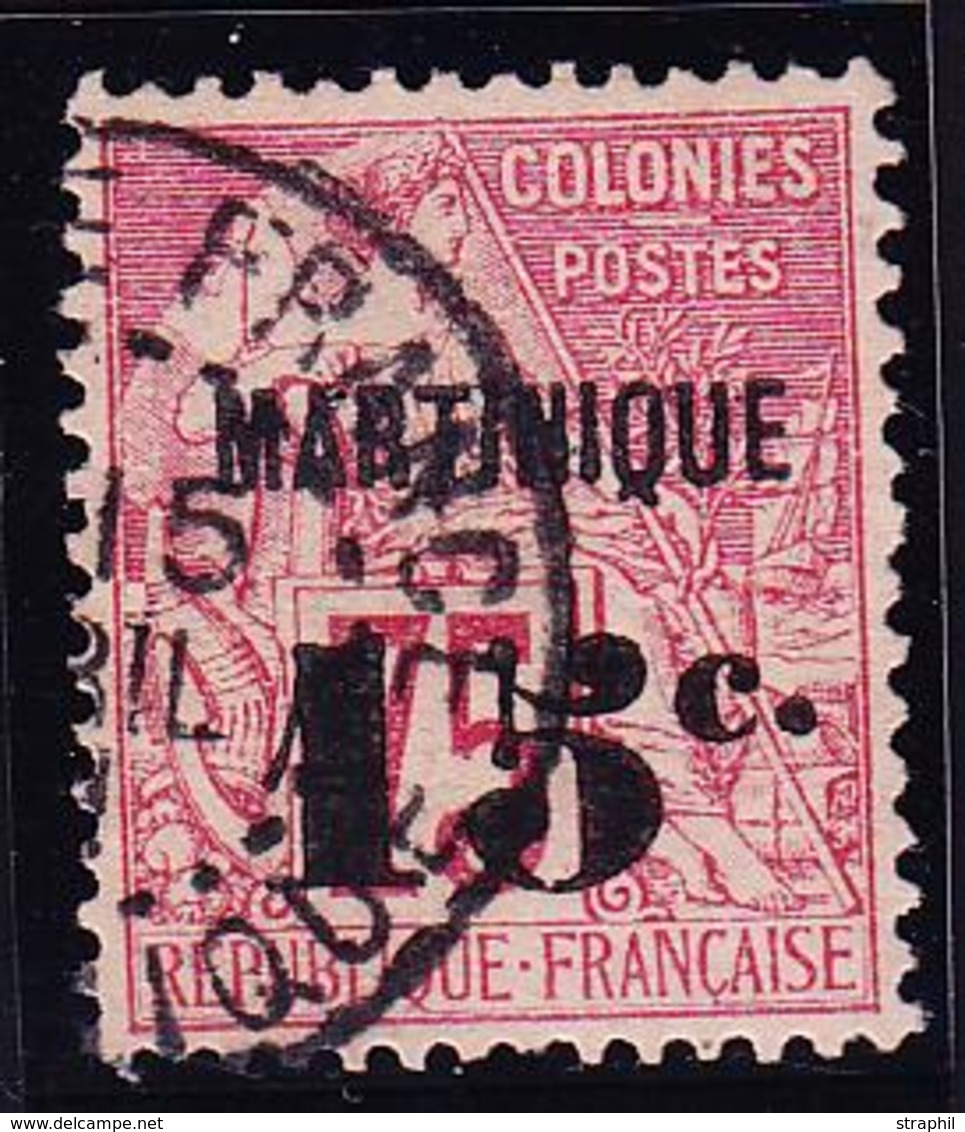 O MARTINIQUE - TIMBRES POSTE - O - N°18 - 15c S/75c - Signé Guy - TB - Autres & Non Classés