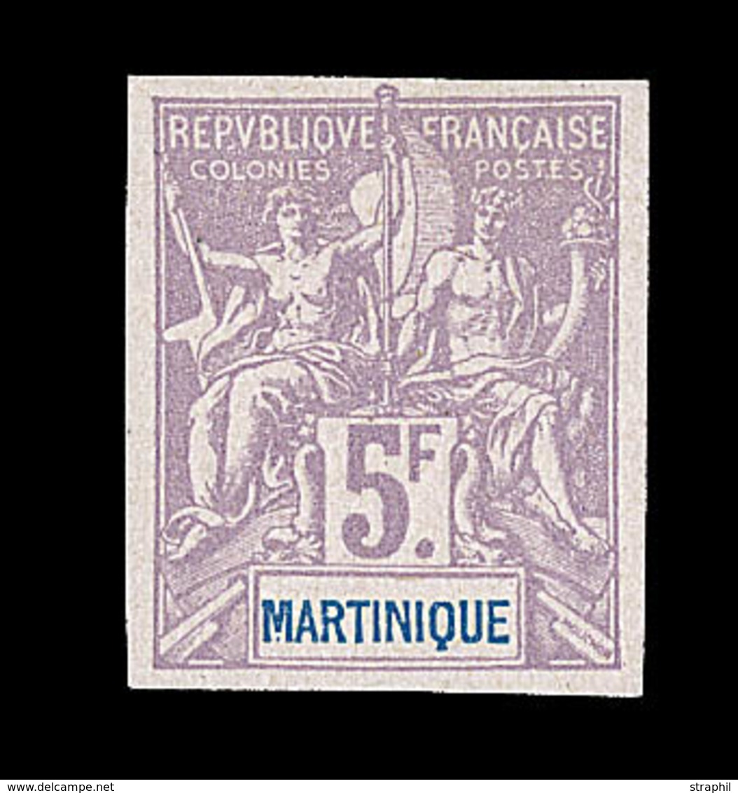 (*) MARTINIQUE - TIMBRES POSTE - (*) - N°51a - 5F Violet - ND - Signé Roumet - TB - Autres & Non Classés