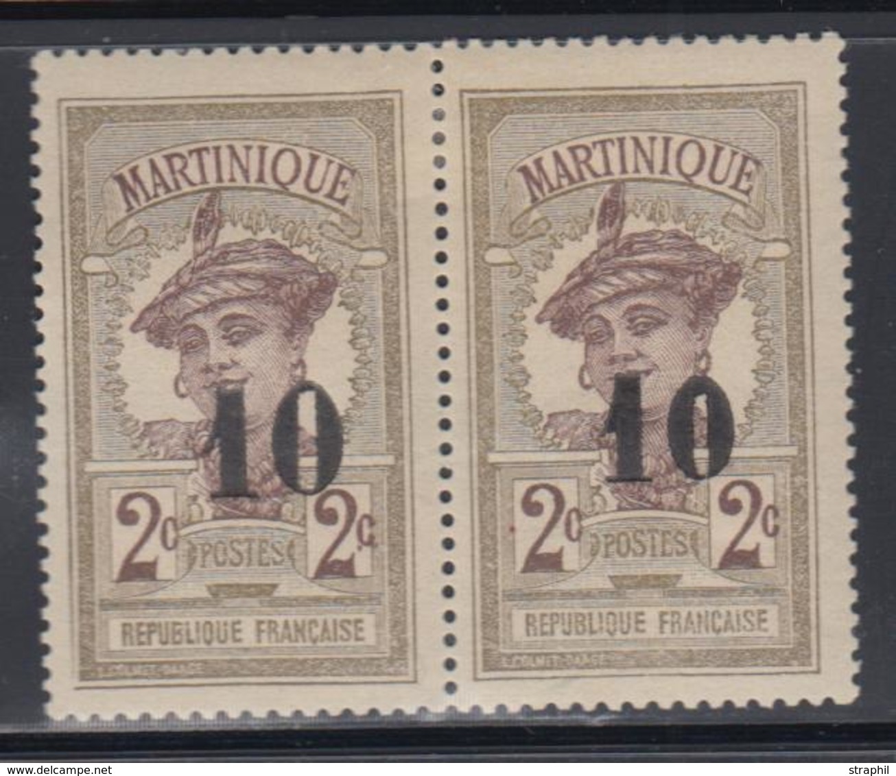 O MARTINIQUE - TIMBRES POSTE - O - N°83a - Surcharge Renversé - TB - Autres & Non Classés