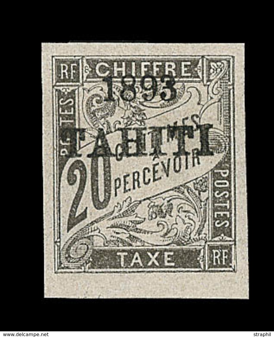 * TAHITI - TIMBRES TAXE - * - N°21 - 20c Noir - Signé - BDF - TB - Autres & Non Classés