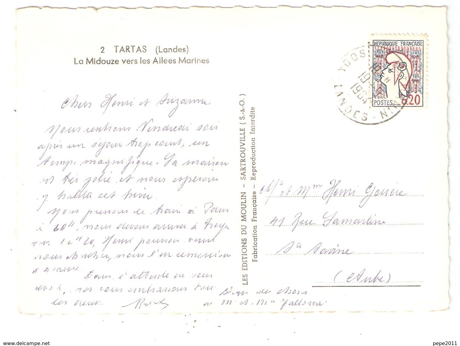 CPSM 40 TARTAS - La Midouze Vers Les Allées Marines - Tartas