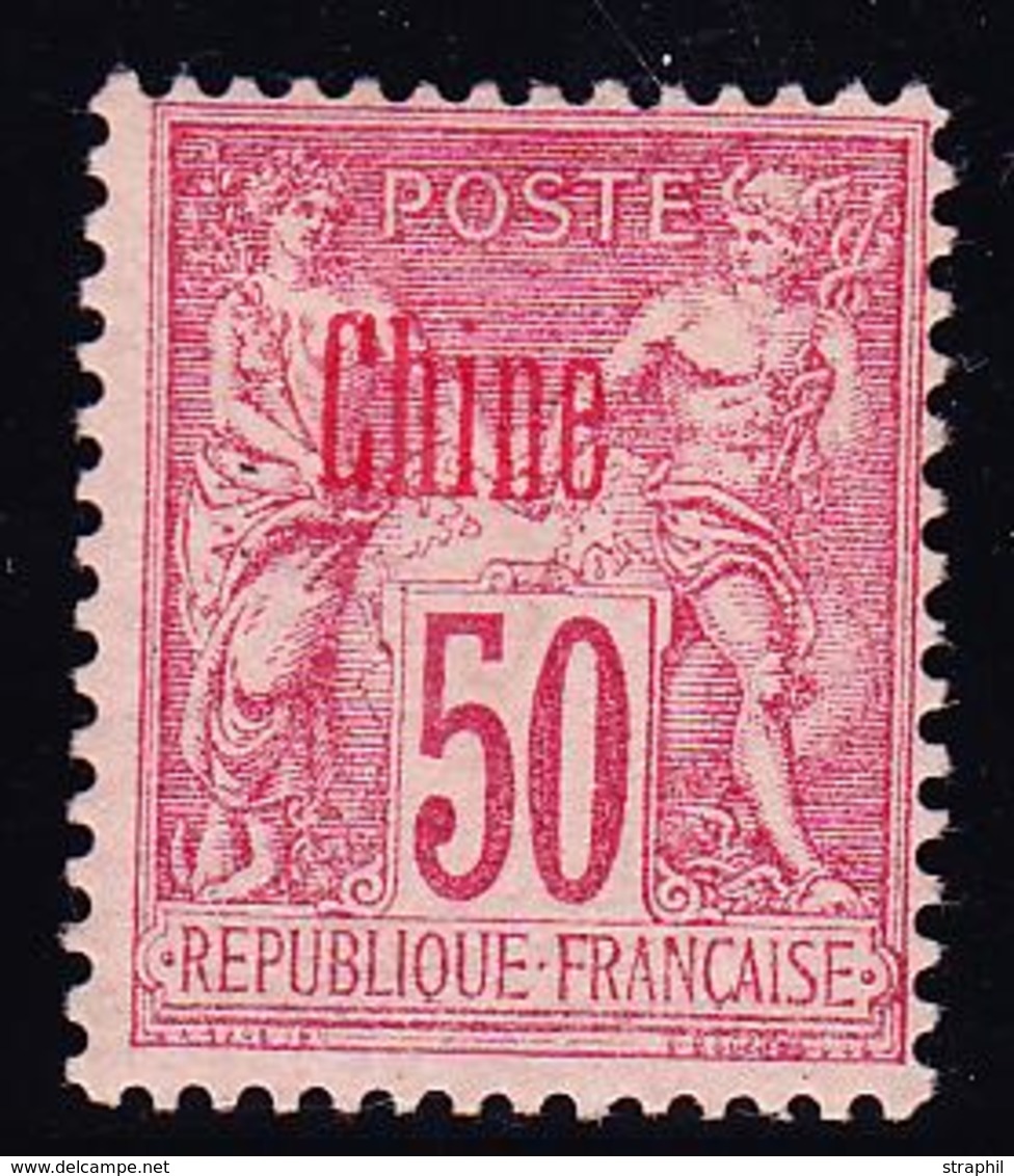 (*) CHINE - BUREAU FRANCAIS - (*) - N°8 - 25c Noir S/rose - Variété Dble Surch. - TB - Autres & Non Classés