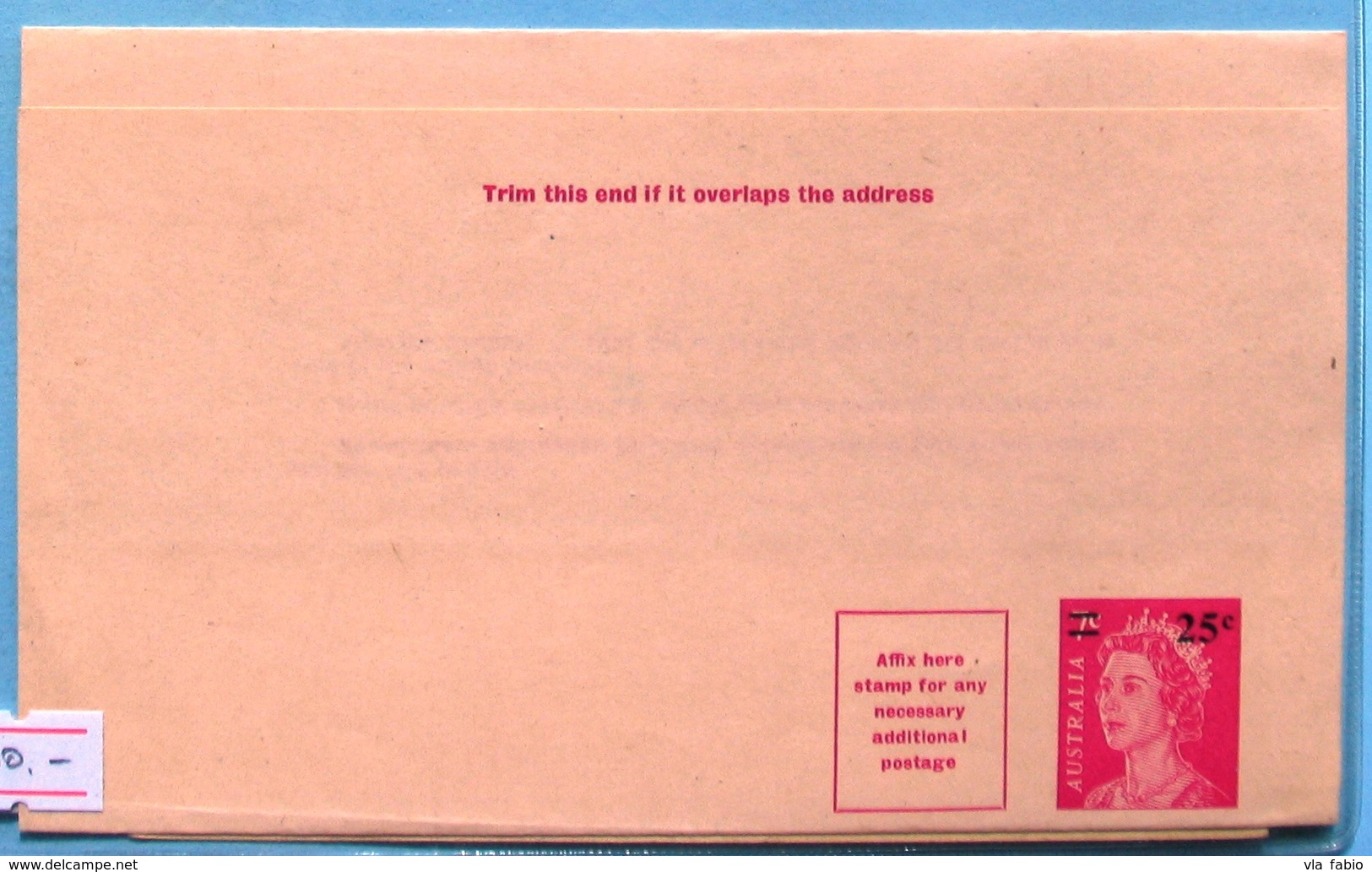 Australia Q E II Wrapper Stationery Ovrp 25 C On 7 C - Postal Stationery