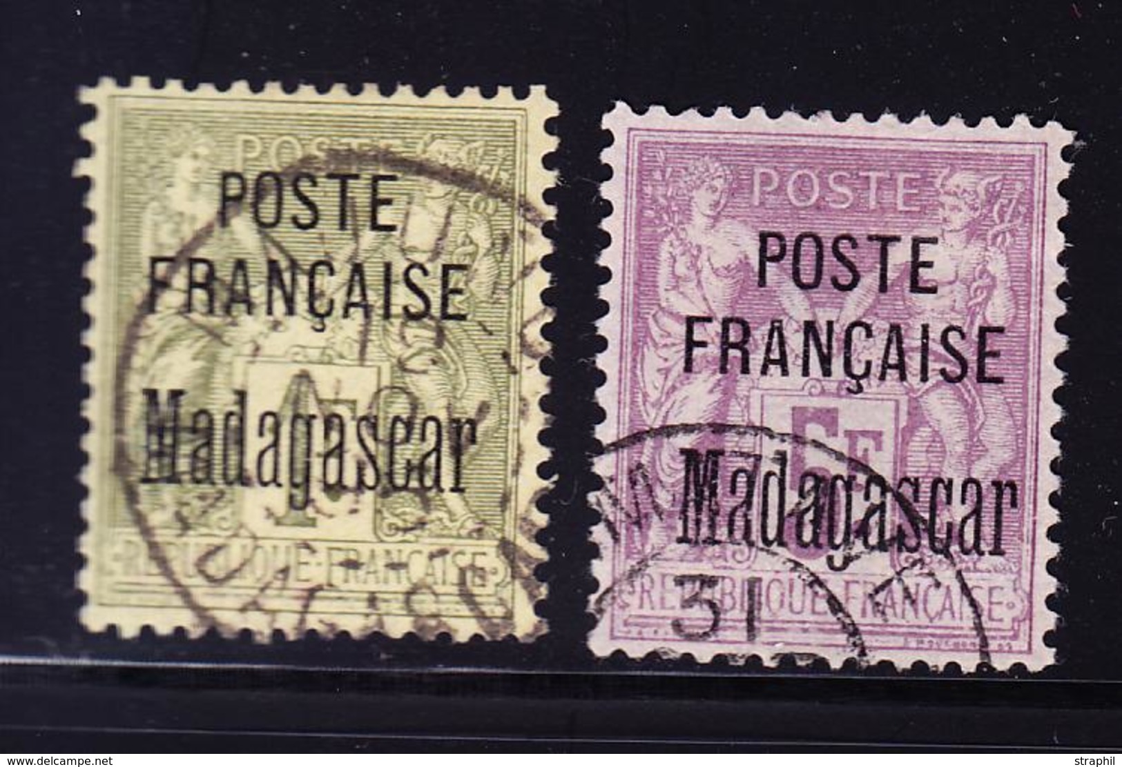 O MADAGASCAR - O - N°38, 40 - Annulé Manuscrit "Timbres Fiscal" - TB - Autres & Non Classés