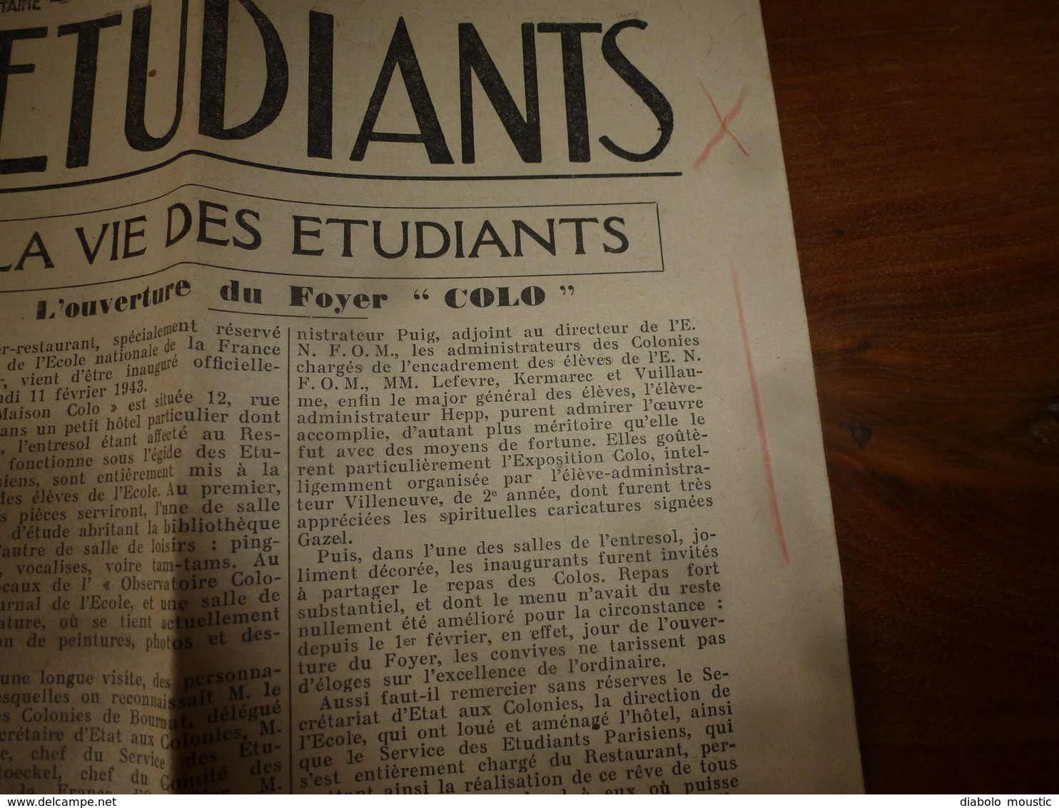 20 fev 1943 INFO-UNI: Fête du Bloc ETP au Val de Grâce;Service Obligatoire du Travail et les étudiants;PATRIOTISME; etc