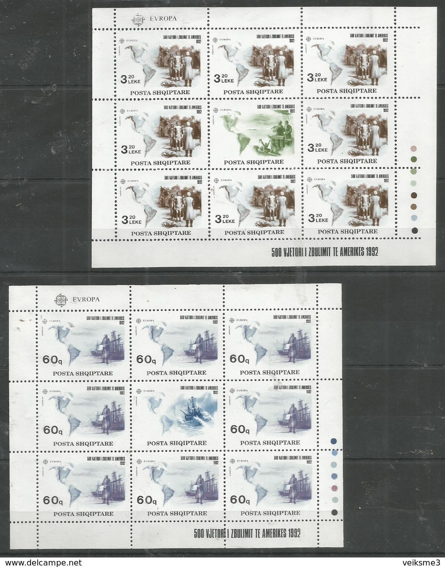 8x ALBANIA - MNH - Europa-CEPT - Ships - 1992 - 1992