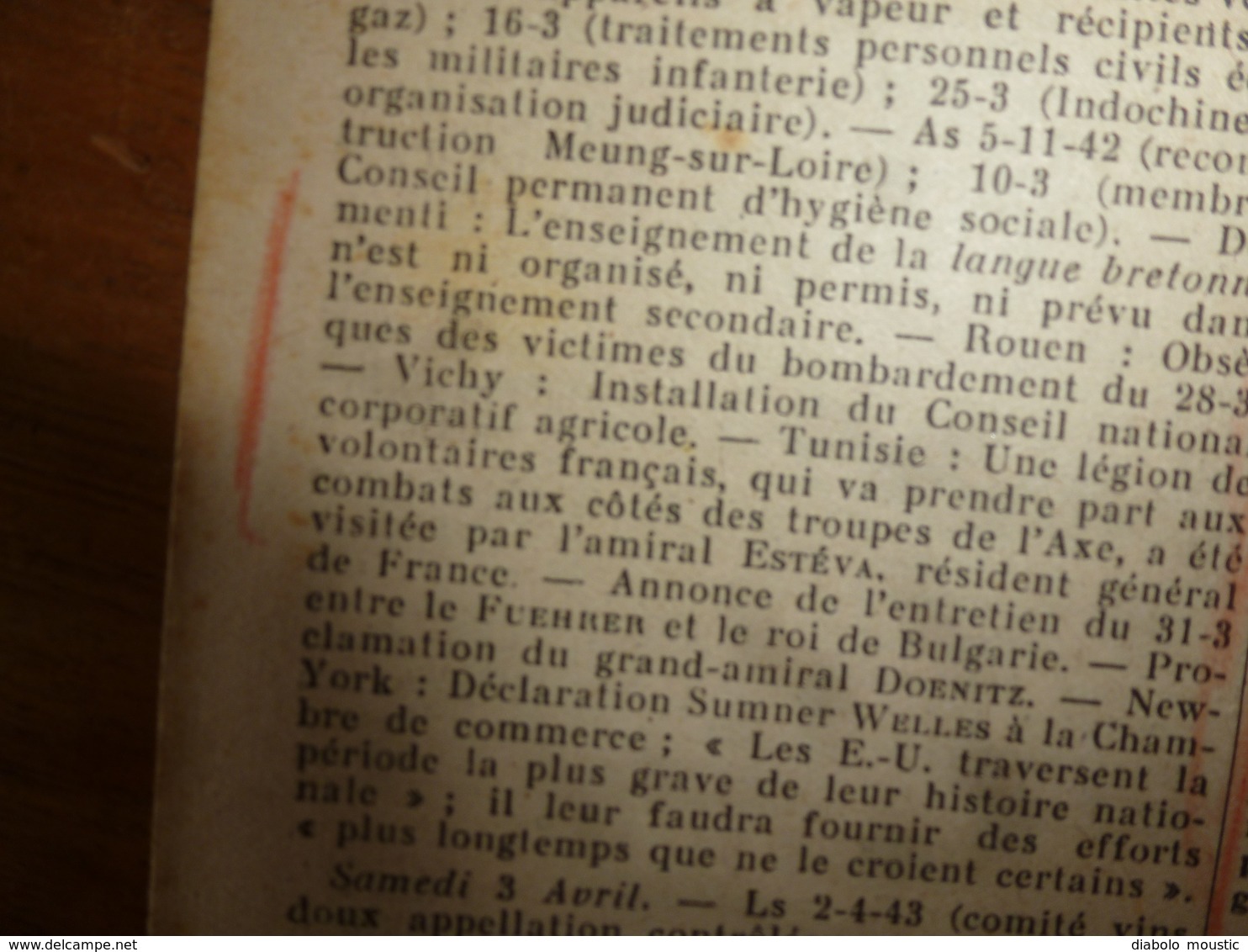 10 avr 1943 INFO-UNI: Aidez aux travaux des champs! ; Croyez-vous que je ne porte pas mon fardeau ; Paroles du CHEF;etc