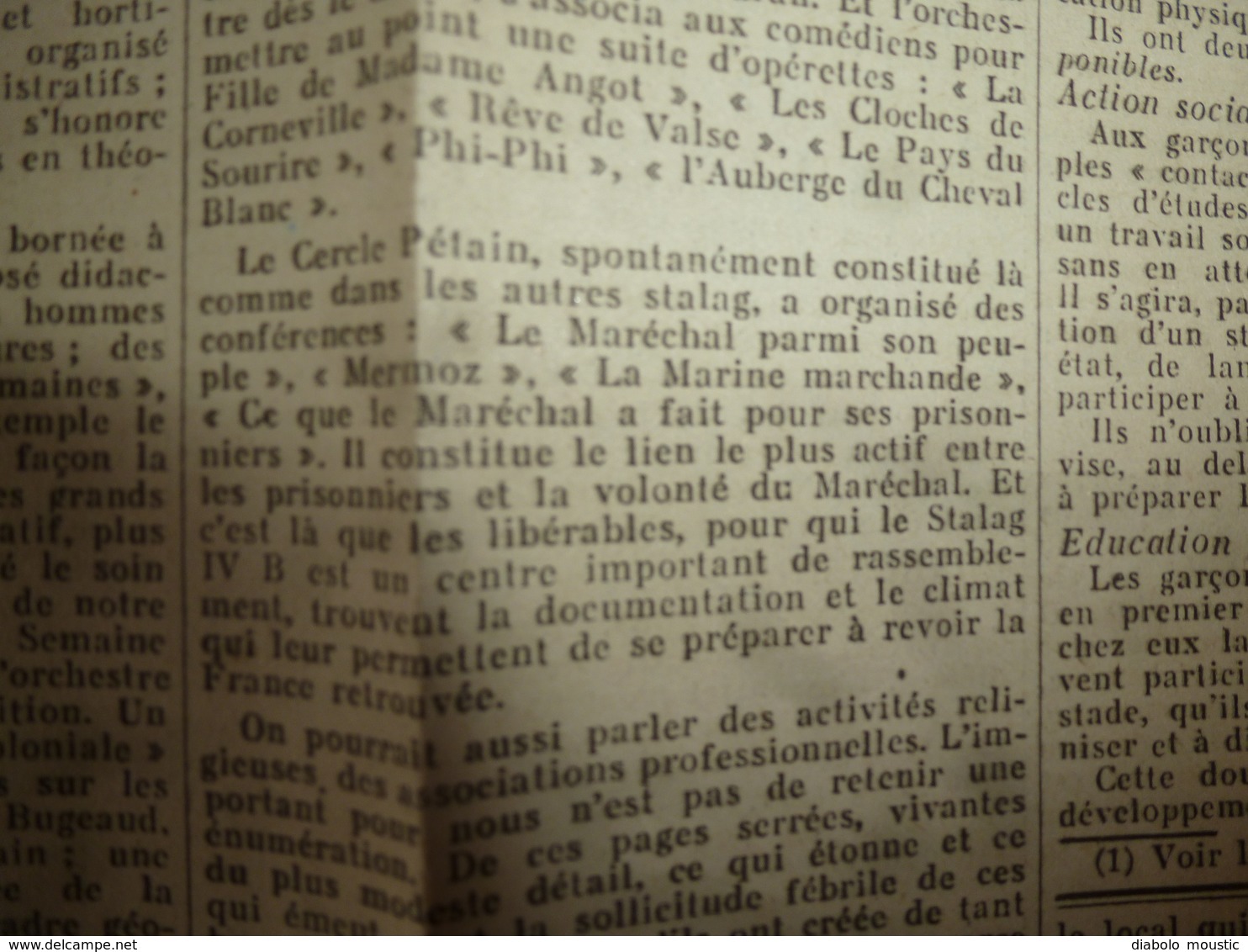 10 avr 1943 INFO-UNI: Aidez aux travaux des champs! ; Croyez-vous que je ne porte pas mon fardeau ; Paroles du CHEF;etc