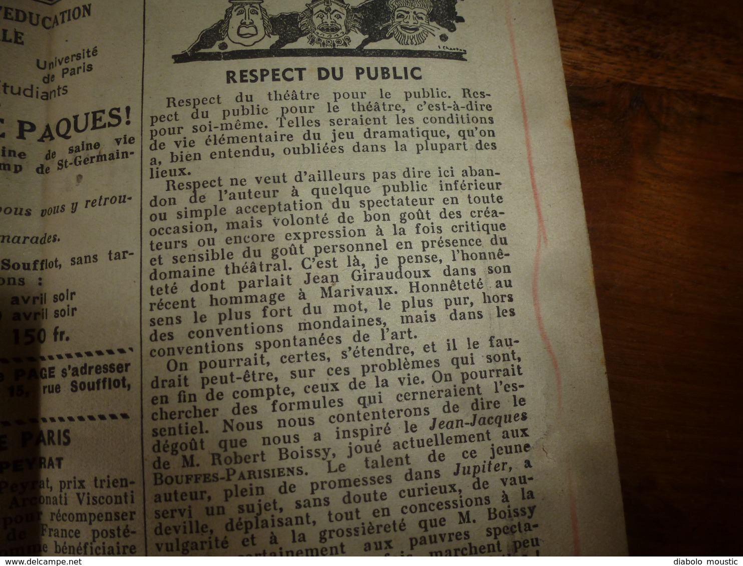 10 avr 1943 INFO-UNI: Aidez aux travaux des champs! ; Croyez-vous que je ne porte pas mon fardeau ; Paroles du CHEF;etc