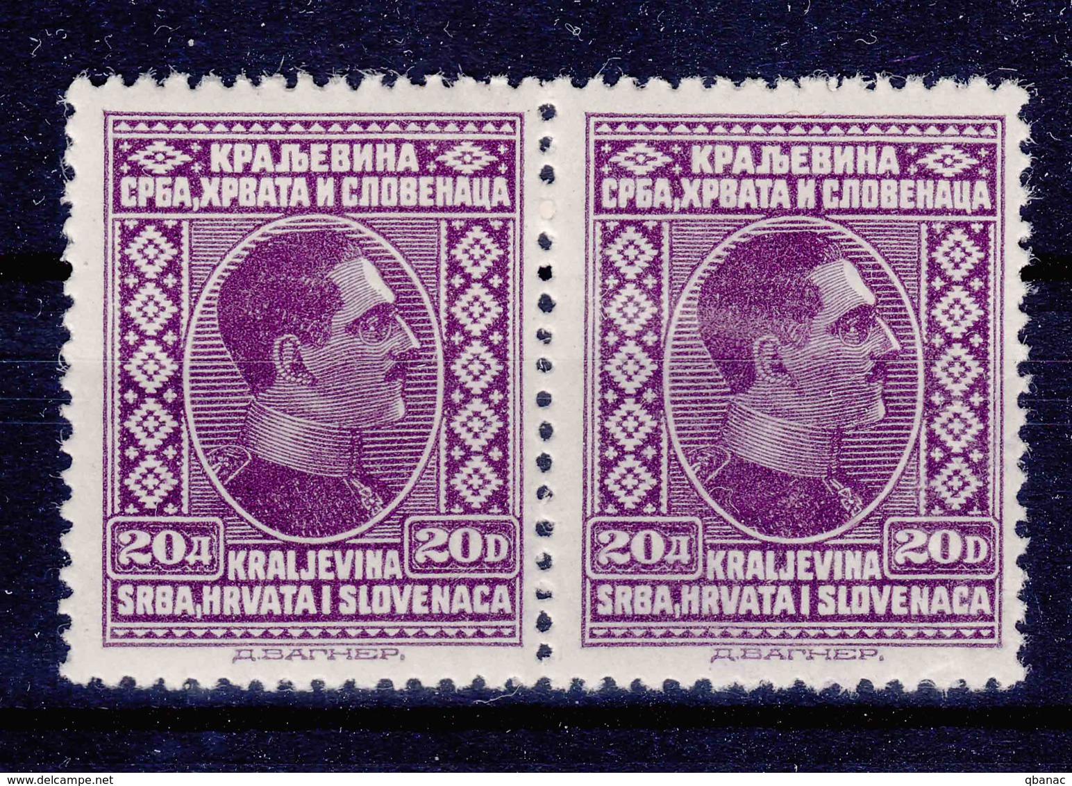 Yugoslavia Kingdom 1926 Mi#198 Mint Hinged Pair - Neufs