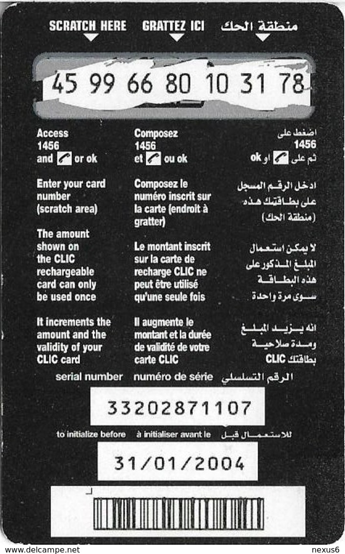 Lebanon - Clic De Cellis - Family, Exp. 31.01.2004, Prepaid 135U, Used - Lebanon