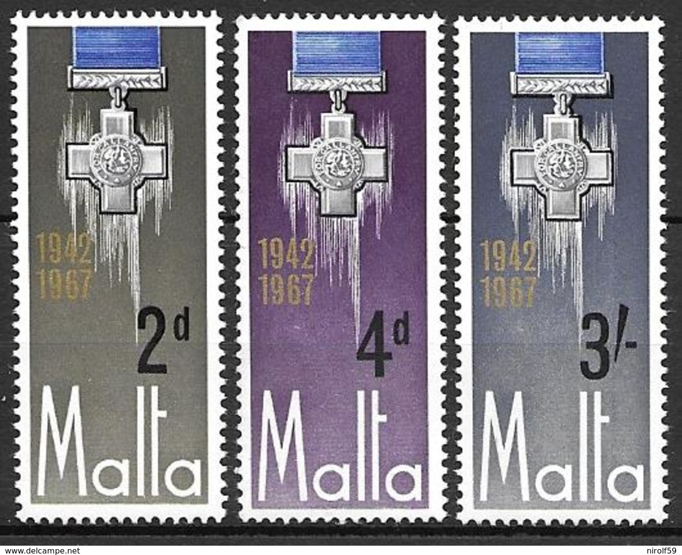 Malta 1967 - 25th Anniversary Of The George Cross - Malta