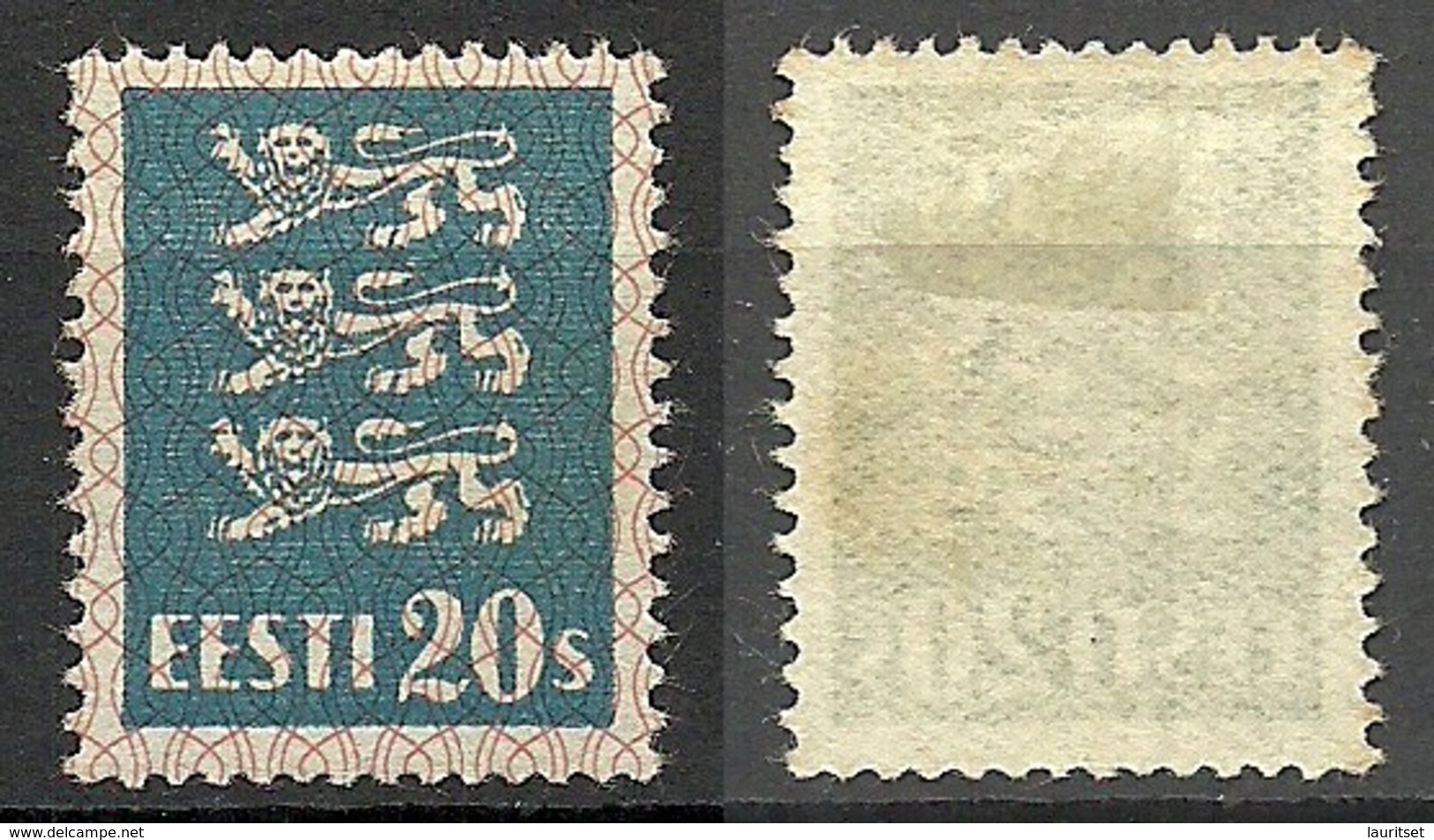 ESTLAND Estonia 1928 Michel 82 E: 4 ERROR Abart Variety * Background Printing Ribbed - Estland