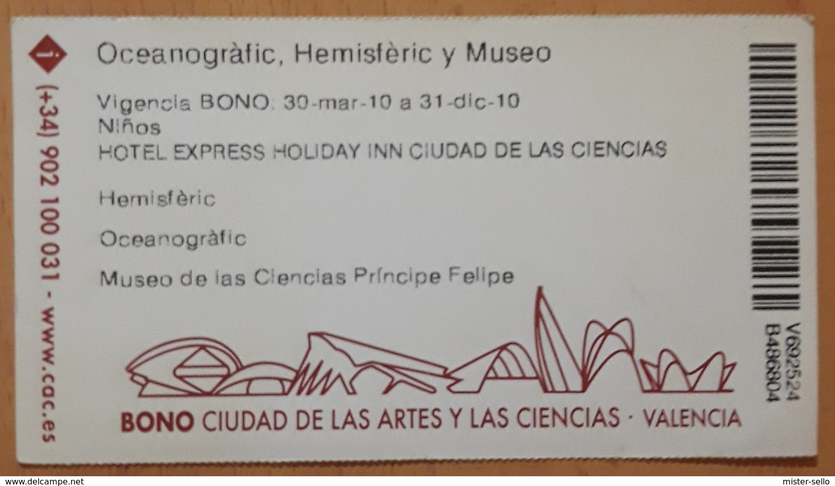 BONO 3 ENTRADAS CIUDAD DE LAS ATES Y LAS CIENCIAS. OCEANOGRAFIC. HEMISFERIC Y MUSEO. VALENCIA - ESPAÑA. - Tickets - Entradas